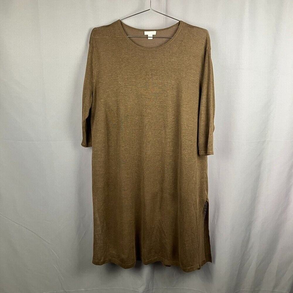 J. Jill Linen Tunic Sweater Womens Mp Knit Lagenlook Boho Modest Minimalist READ